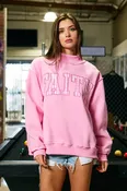 Embroidered "FAITH" Mock Neck Sweatshirt