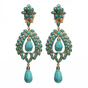 18k Gold and Turquoise Nilofer Earring