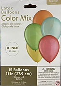 15 - 11" Sherbet Latex Balloons Bouquet Inflated with Helium Attached with Weight