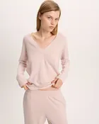 Cashmere V-Neck Relaxed Sweater - Faded Rose