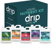 Drip Hydro 5-Part Hydroponic Nutrient System, Five 1 Qt. Bottles, Complete Plant Fertilizer for Growth & Flowering