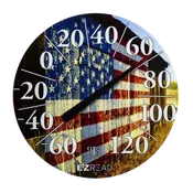 Hanging Dial Indoor/Outdoor Thermometer - American Flag