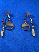 Artisan Red Inlay Wooden Earrings with Acrylic and Beads — KFLEYE.COM