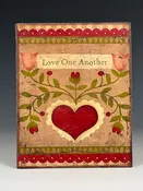 Vintage Valentine Love One Another Poster Board — Suzanne Crane Fine Stoneware