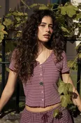 Adeline Button Front Tee