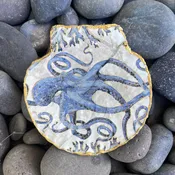 Blue Octopus Seashell Dish