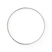 17" Reversible Diamond Cut High Polished Omega Necklace, 2.5mm