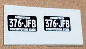 1/24th scale Connecticut License Plate Decals