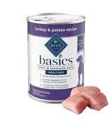 Blue Buffalo Basics Adult Dog Grain-Free Turkey and Potato Recipe Dog Food, 12.5-Oz