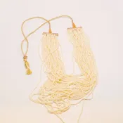 Indian multi strand natural seed pearl Necklace With Gold Wovern Cord