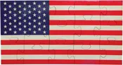 American Flag Shaped Jigsaw Puzzle