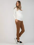 Attesa Maternity - SISSI - Velvet pocket pants Brown Size Small