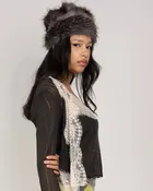 Charcoal Multi Faux Fur Hat