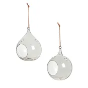 Blown Glass Bird Feeder, Set of 2