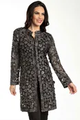 Black Circular Leather Python Print Jacket | Women's