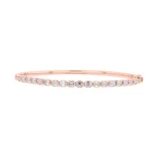 Bezel Set Emerald Cut Diamond Bangle