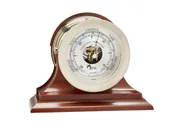 4 1/2" Ship's Bell Barometer in Nickel on Traditional Base
