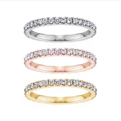 0.65 CT Pave Set Diamond Encrusted Wedding Band in 14k White/Yellow/Rose Gold