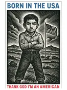Born in the USA Protest Sticker — Suzanne Crane Fine Stoneware
