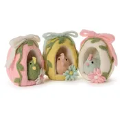 Hand-Crafted Felt Sugar Egg Décor with Hen and Bow