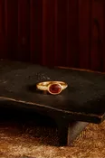 .77cts Rose Cut Ruby, .08cts Diamonds