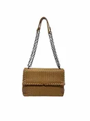 Bottega Veneta Caramel  Large Olimpia Intreciatto Handbag