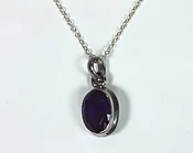 Amethyst Genuine Gemstone set in sterling silver Pendent PSS,877