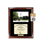 AllGiftFrames College of Mt. St. Josephs MSJ Diploma Frame Lithograph Degree Graduation Framing Black Matted Engraved Custom University Graduate Gift Holder Case