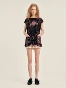 Boxy Peplum Bow Detail Top