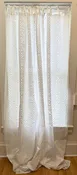 Appliqué Organza Hand Stitched White Cotton Curtain Pair India