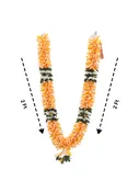 Artificial Orange &amp; White Flower Garland 4 ft – Decorative Floral Toran for Home, Pooja &amp; Festive Décor