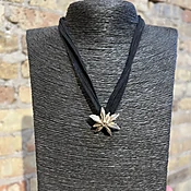 Brass Star Anise on Black Silk — A Pied Shoe Boutique
