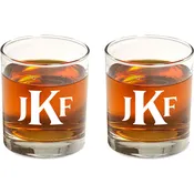 Classic Initial Whiskey Glasses Set