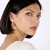 Bright Tropical Pink Flower Earrings