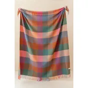 Lambswool Blanket | Pink Block Check