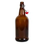 Amber 1 Liter Flip-Top Bottles | 32 oz Swing Top
