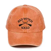 BAD WITCH SQUAD Embroidery in Cotton Baseball Cap - Rust