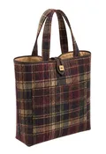 Black Watch Button Closure Tartan Tote Bag