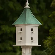12" Square Birdhouse - 8 Perches - Patina Copper Roof