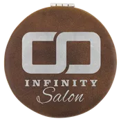 2 1/2" Laserable Leatherette Compact Mirror