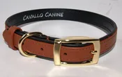 Cavallo Canine Leather Collar – Amber & Ebony