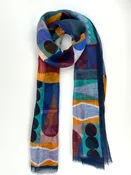 Abstract Linen Scarf
