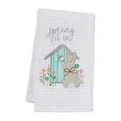 Mud Pie Easter Waffle Weave Embroidered Cotton Towel