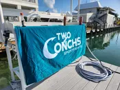 Teal Two Conchs Towel — Two Conchs Gear