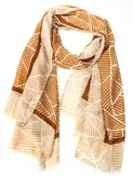 Light weight border print geometric print scarf *available in brown/khaki