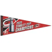 Carolina Hurricanes 2026 Stanley Cup Champions 12" x 30" 2-Time Champions Premium Wool Pennant