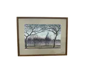 Angus White, Capitol Building, 20th Century, Watercolor on Paper — White Barn Antiques