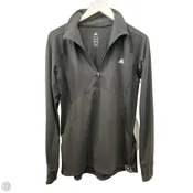 Athletic Top Long Sleeve Collar By Adidas In Black, Size: L