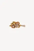 14k Yellow, Rose, & White Gold Floral Spray Brooch