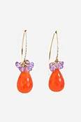 Carnelian and Amethyst Endless Earrings